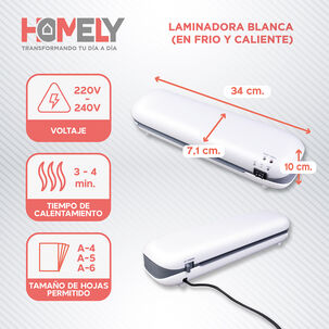 Termolaminadora Plastificadora Homely + Accesorios + Laminas