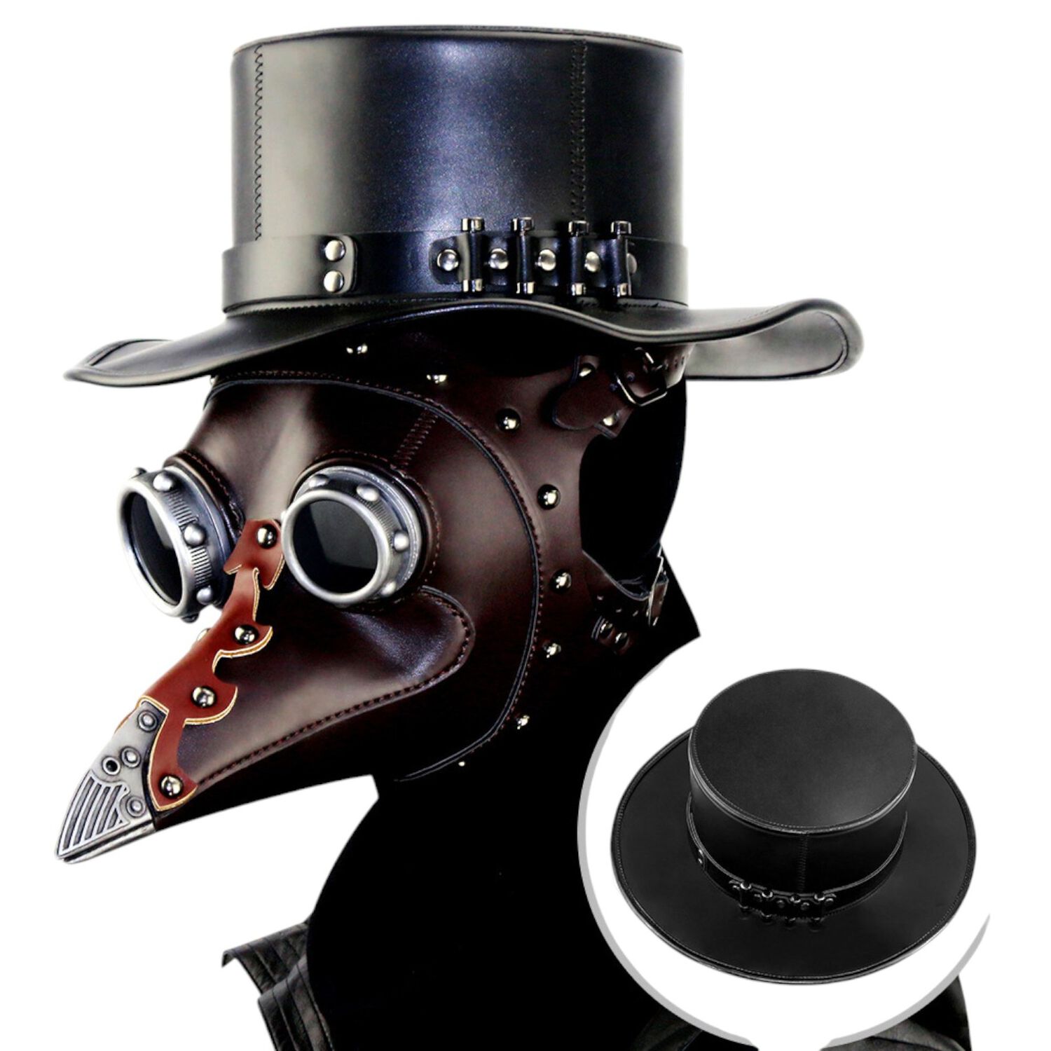 Sombrero Steampunk Disfraz Medico Peste Negra G&oacute;tico image number 2.0