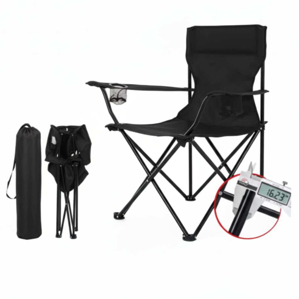 Silla Plegable De Playa Camping Pesca Picnic Con Porta Vaso image number 36.0