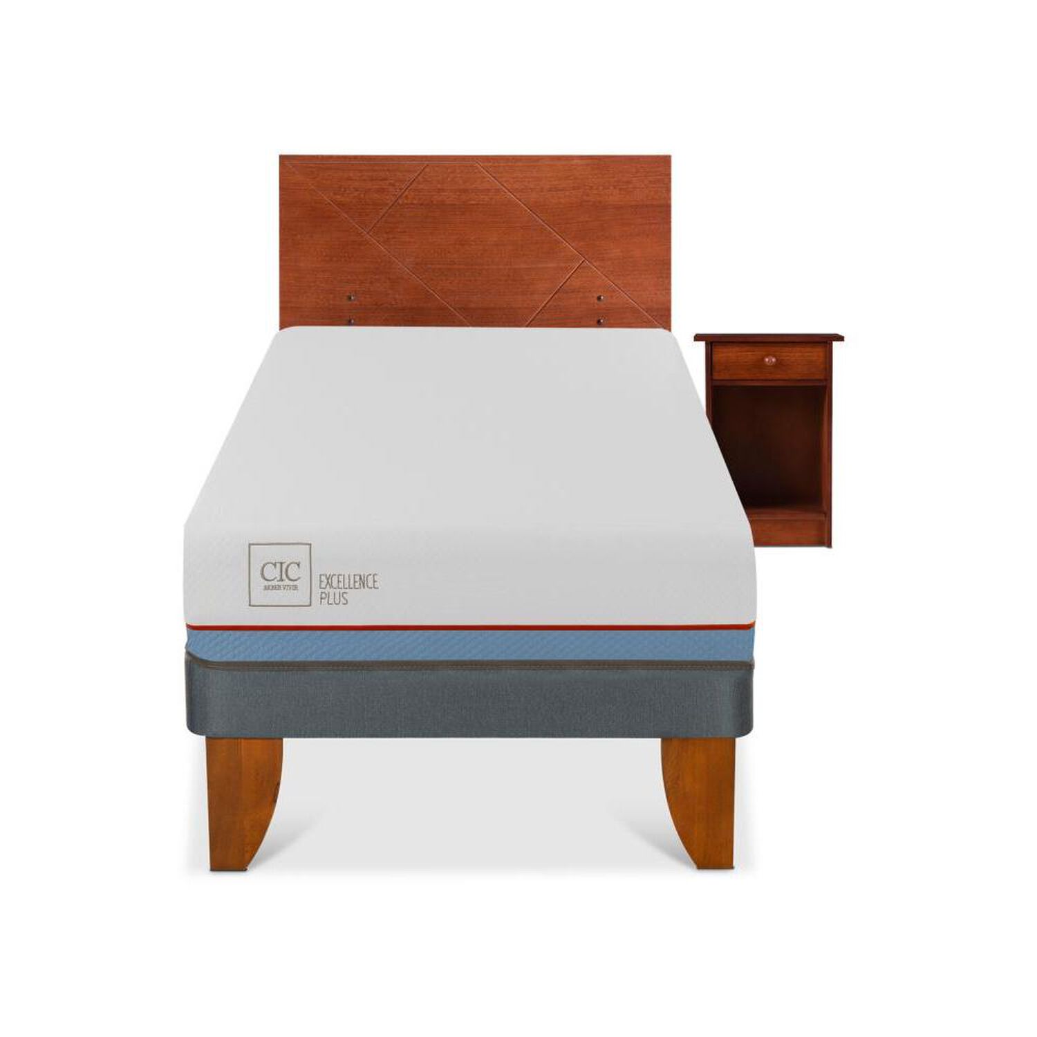 Cama Europea Cic Excellence Plus / 1 Plaza / Base Normal + Set De Maderas image number 0.0