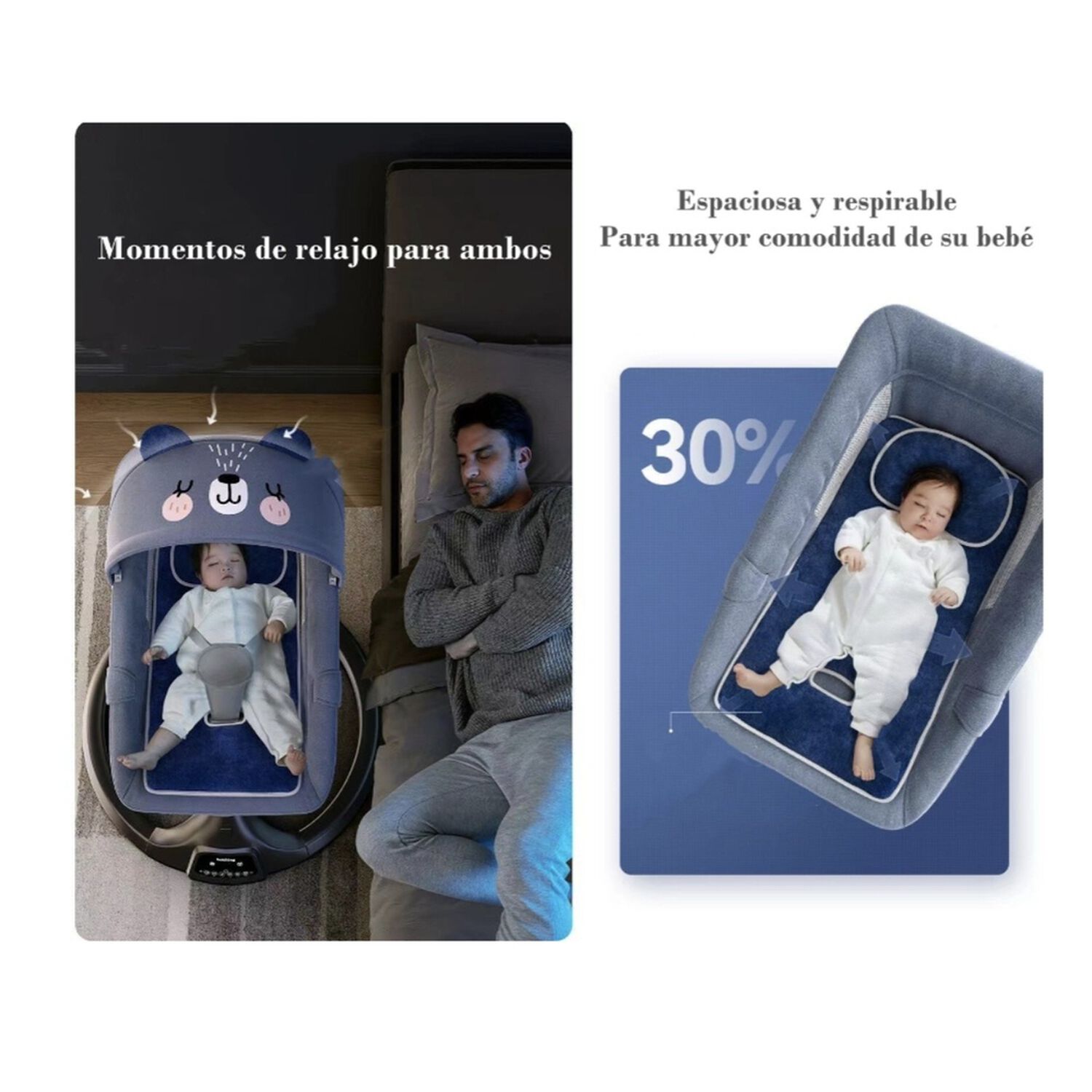 Mecedora El&eacute;ctrica Reclinable Bluetooth Lubabycas Osito image number 4.0