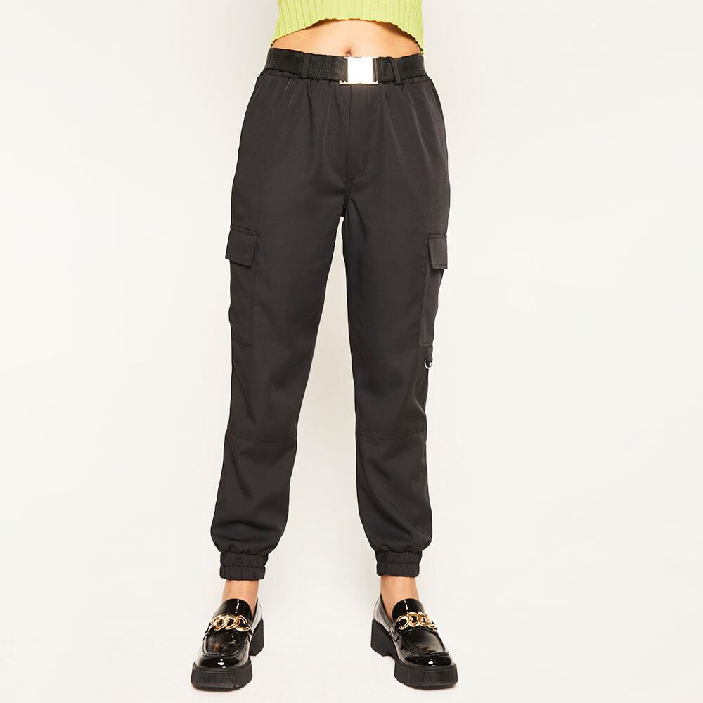 Pantalón Cargo Con Cinturón Tiro Alto Regular Mujer Rolly Go en Oferta |  Hites.com