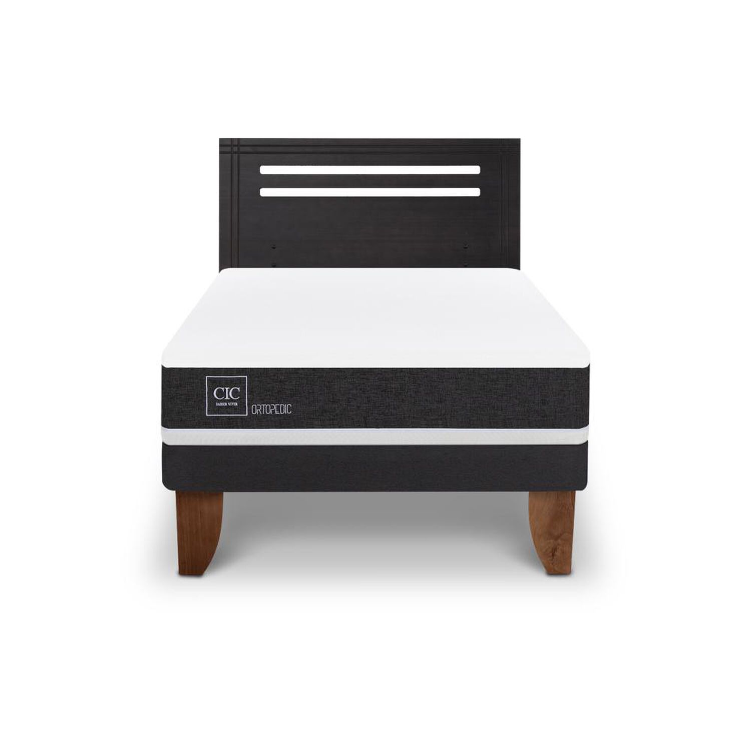 Cama Europea Cic Ortopedic / 1.5 Plazas / Base Normal + Respaldo image number 0.0