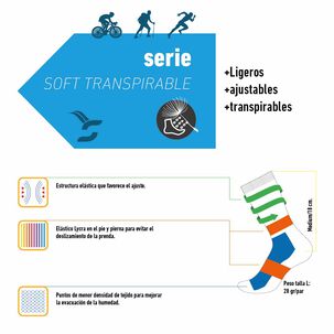 Calcetines Funstep Ciclismo Rojo/gris Medios M ( 36-39)