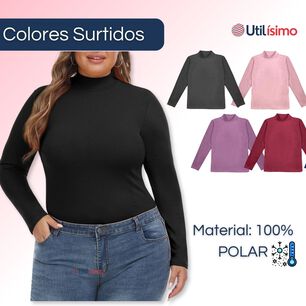 Pack 6 Camisetas Beatle Mujer Manga Larga Polar Colores Surtidos