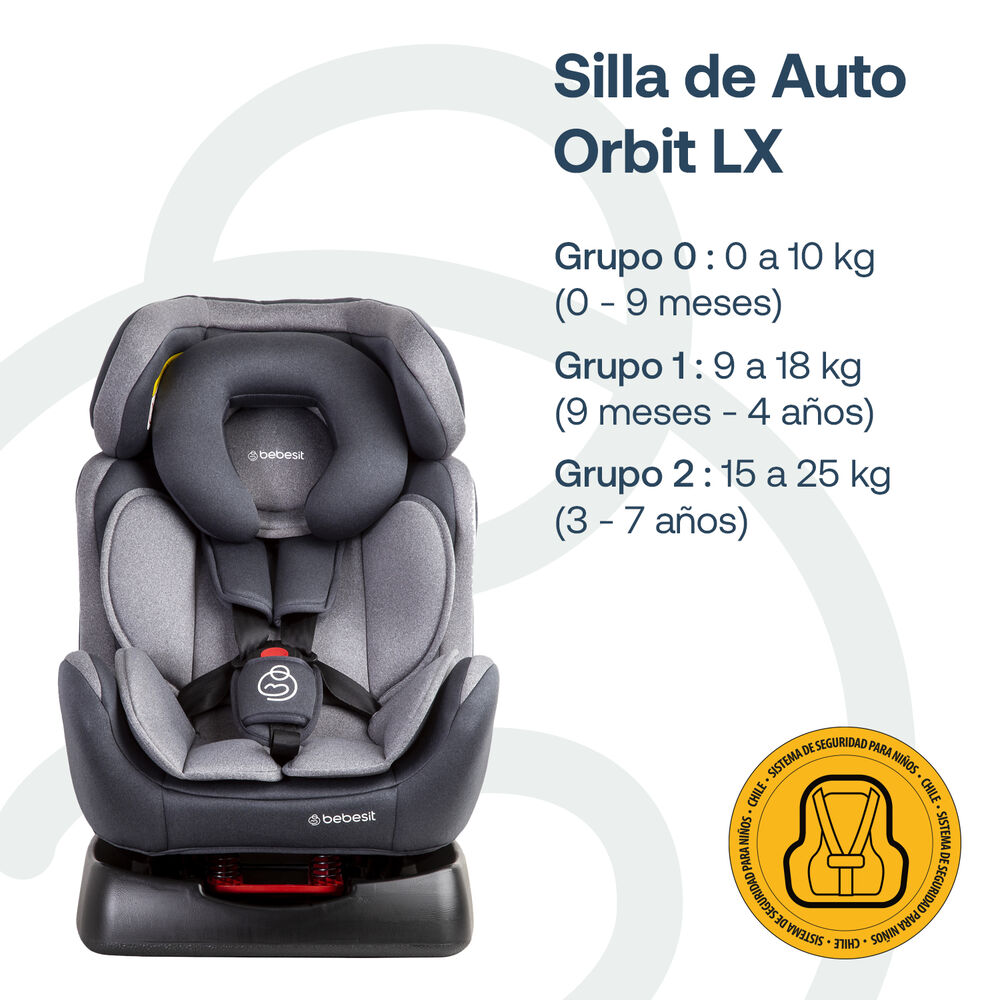 Silla De Auto Orbit Lx Gris Bebesit image number 8.0