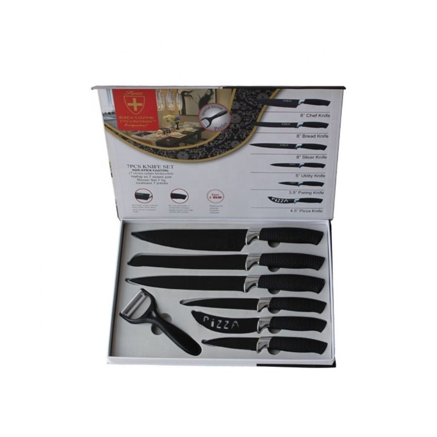 Set 7 Piezas Cuchillos Cocina Profesionales Antiadherentes image number 4.0
