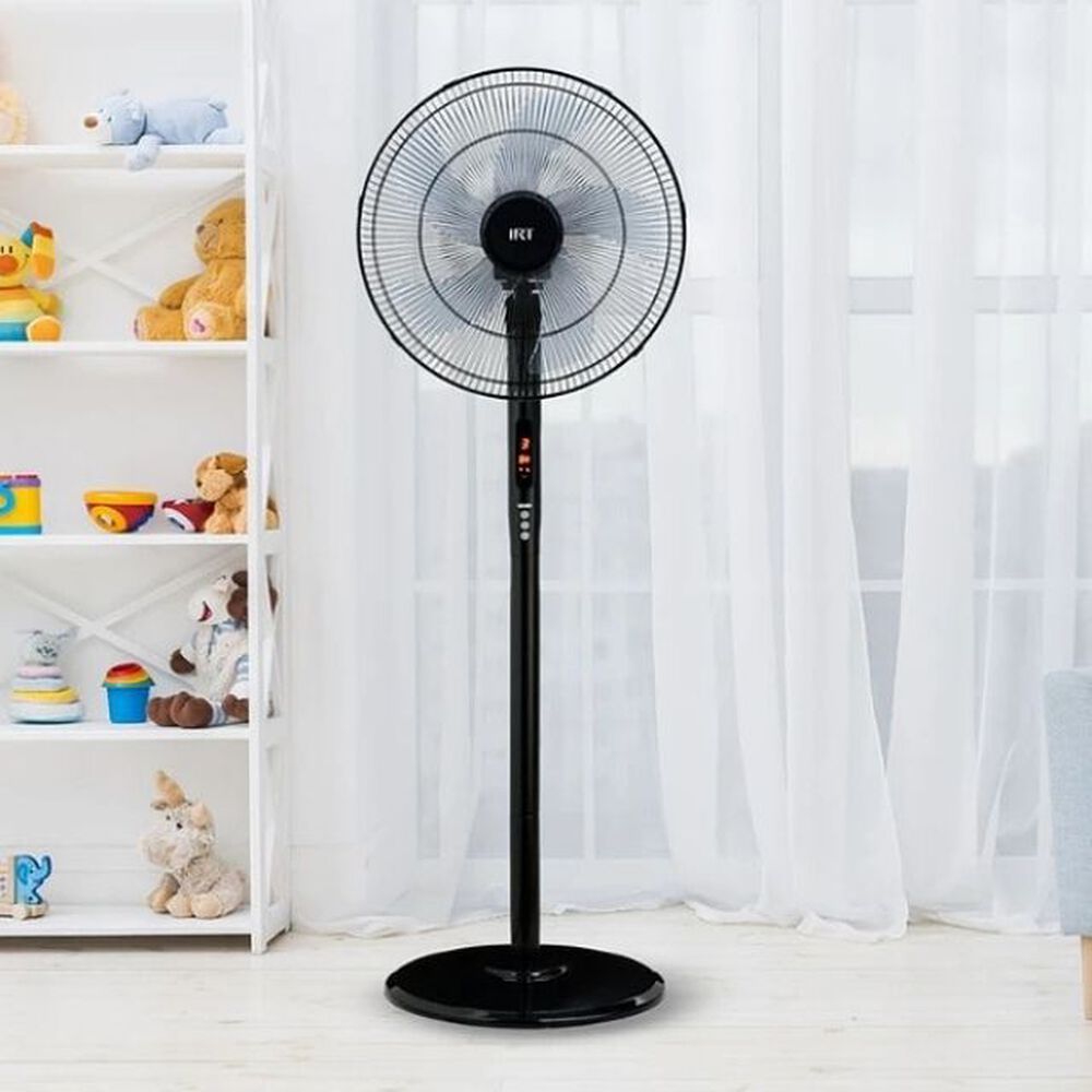 Ventilador De Pie 16 Pulgadas Irt 3 Velocidades Timmer Color De La Estructura Negro Incluye Control image number 3.0