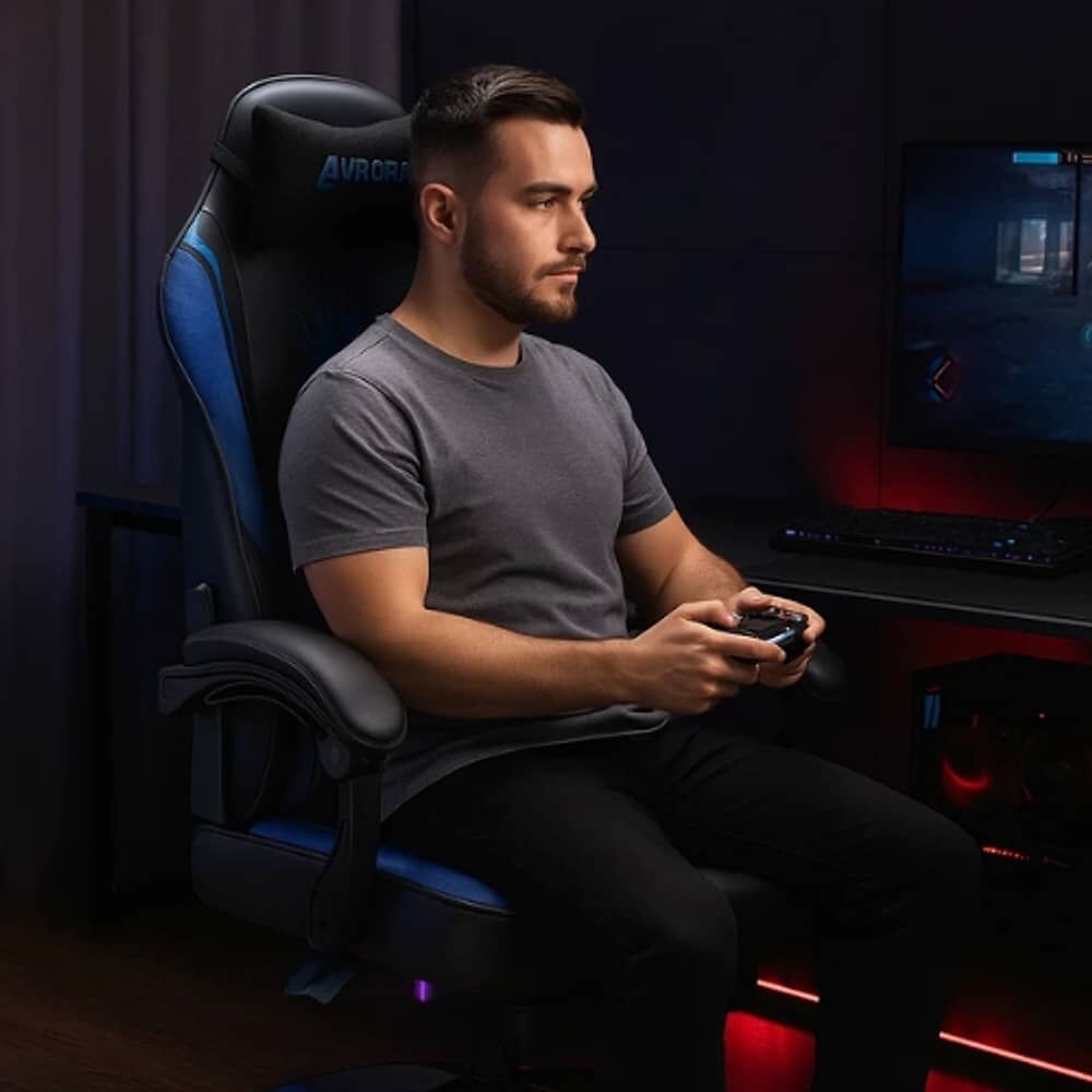 Silla Gamer Con Soporte Lumbar Reclinable 135 Y Reposapies image number 2.0