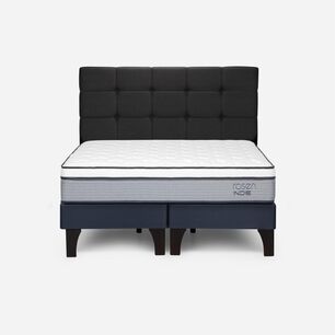 Cama Europea Rosen Indie / 2 Plazas / Base Dividida + Respaldo Issey Grafito
