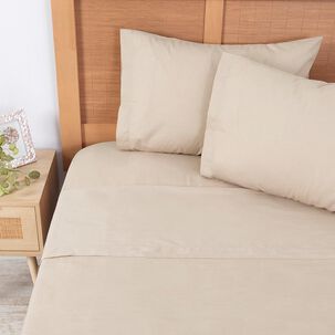Sabana 180 Hilos Lisos 2 Plazas Beige