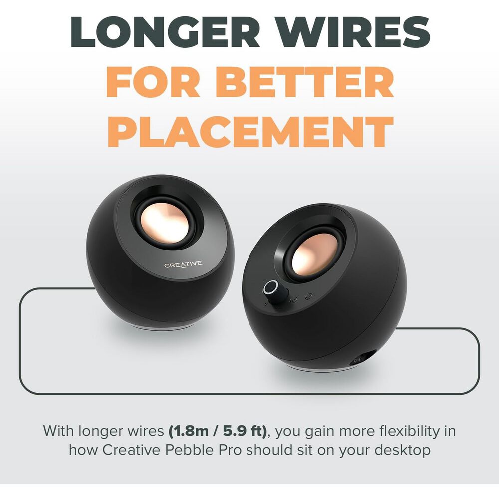 Parlantes Altavoces Creative Pebble Pro Negro image number 2.0