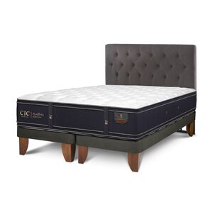 Cama Europea Cic Grand Premium / 2 Plazas / Base Dividida + Respaldo
