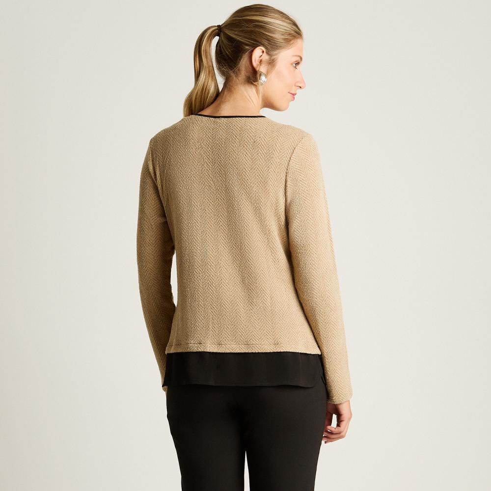 Sweater Animal Print Manga Larga Cuello V Mujer Lorenzo Di Pontti image number 2.0