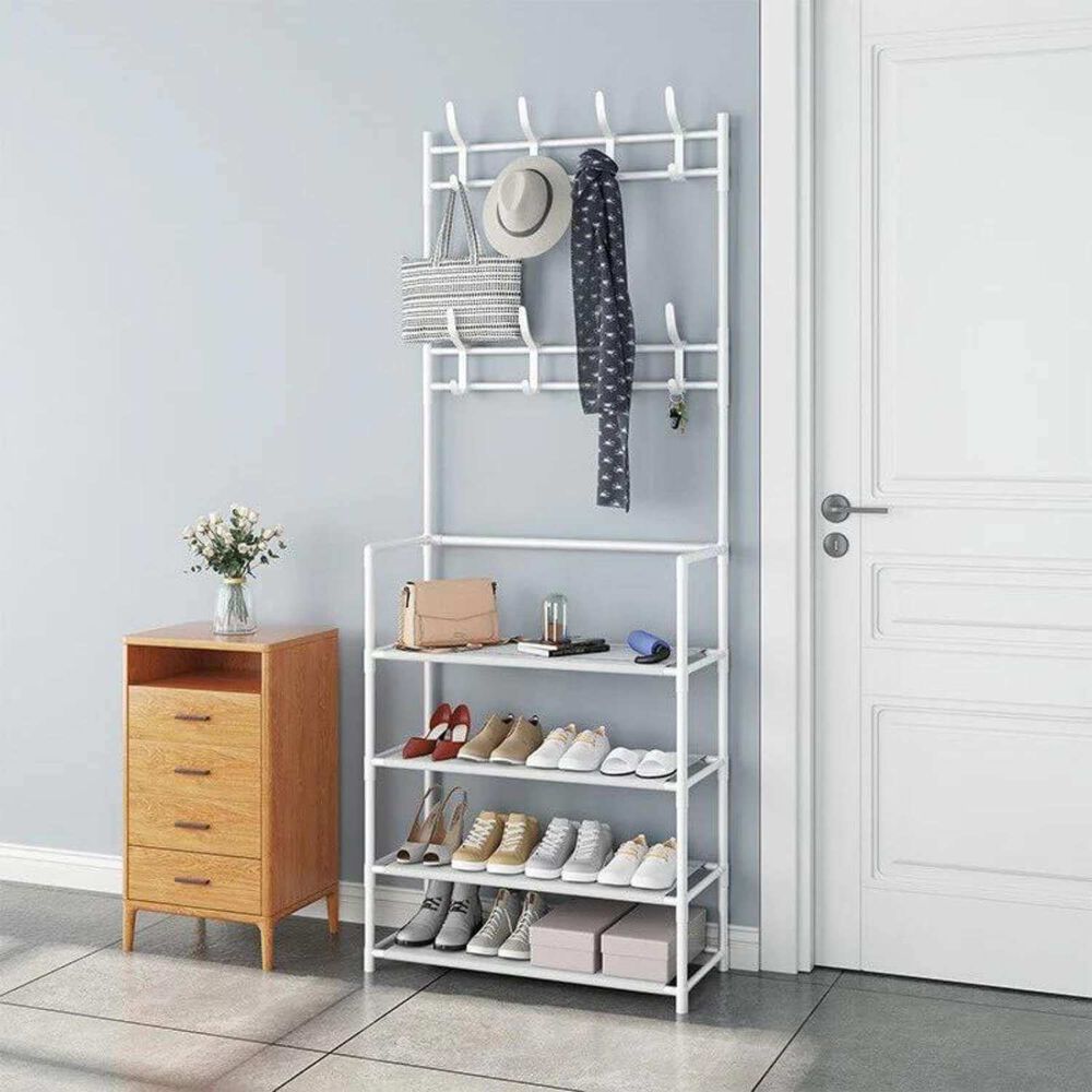 Estante Multifuncional Perchero Zapatero Organizador De Ropa image number 4.0
