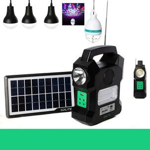 Linterna Kit Solar Port&aacute;til Camping Gdlite Mp3 Usb Gd-1000a Linterna