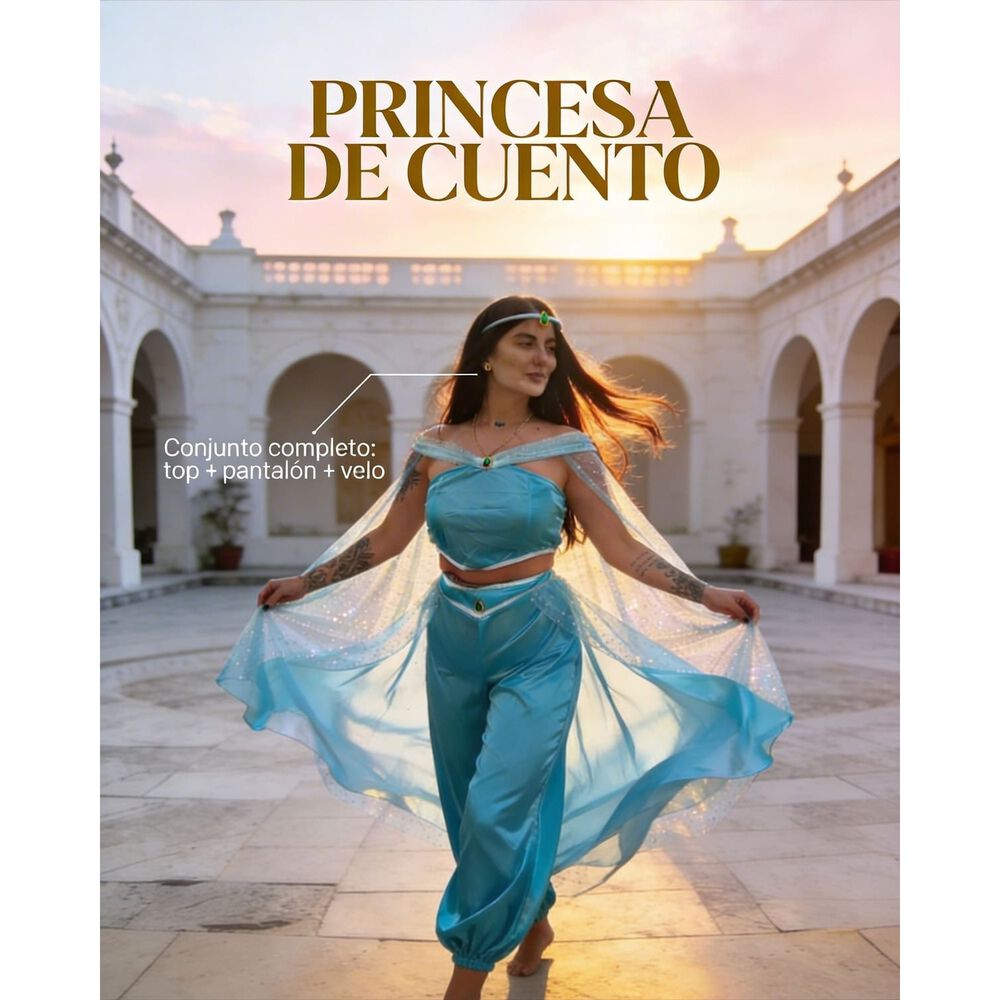 Disfraz Princesa Jasmine Jazmin Aladd&iacute;n Cosplay image number 6.0
