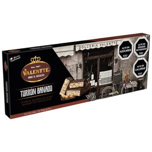 Barra Turron De Mani Ba&ntilde;ado En Chocolate Valentte 90 G