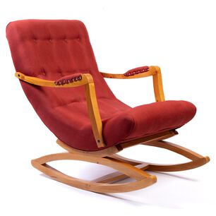 Silla Mecedora Lino Rojo