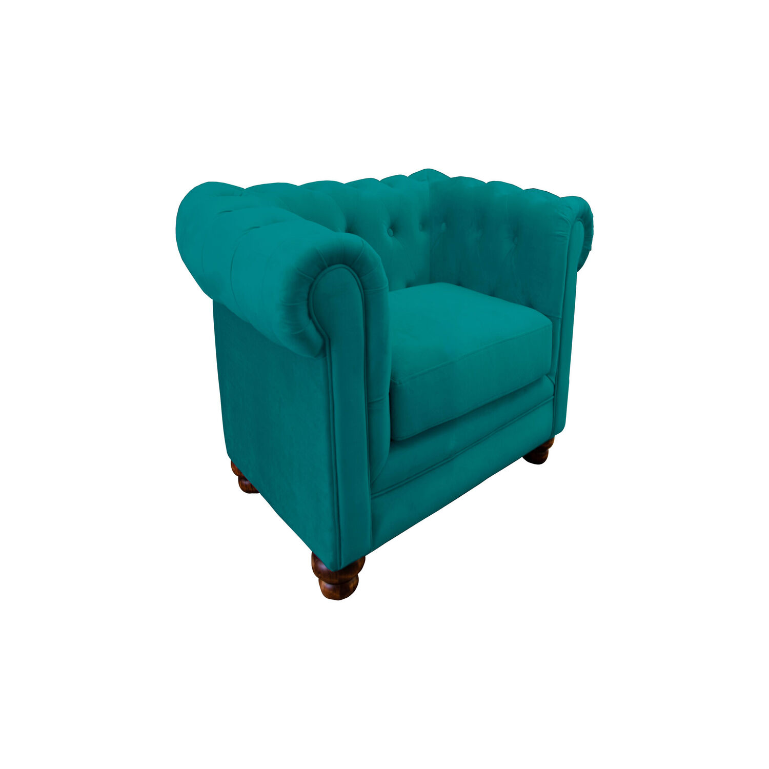 Sofa Florencia 1 Cuerpo Tela Velvet Turquesa image number 1.0