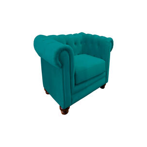 Sofa Florencia 1 Cuerpo Tela Velvet Turquesa