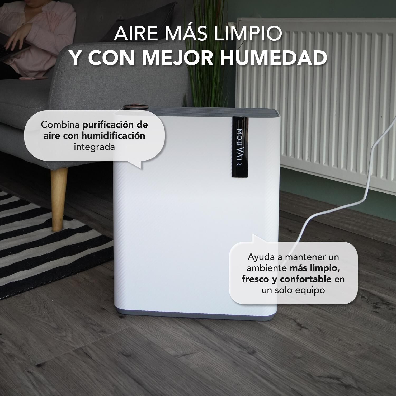 Purificador De Aire Con Humidificador Mouvair Calm image number 5.0