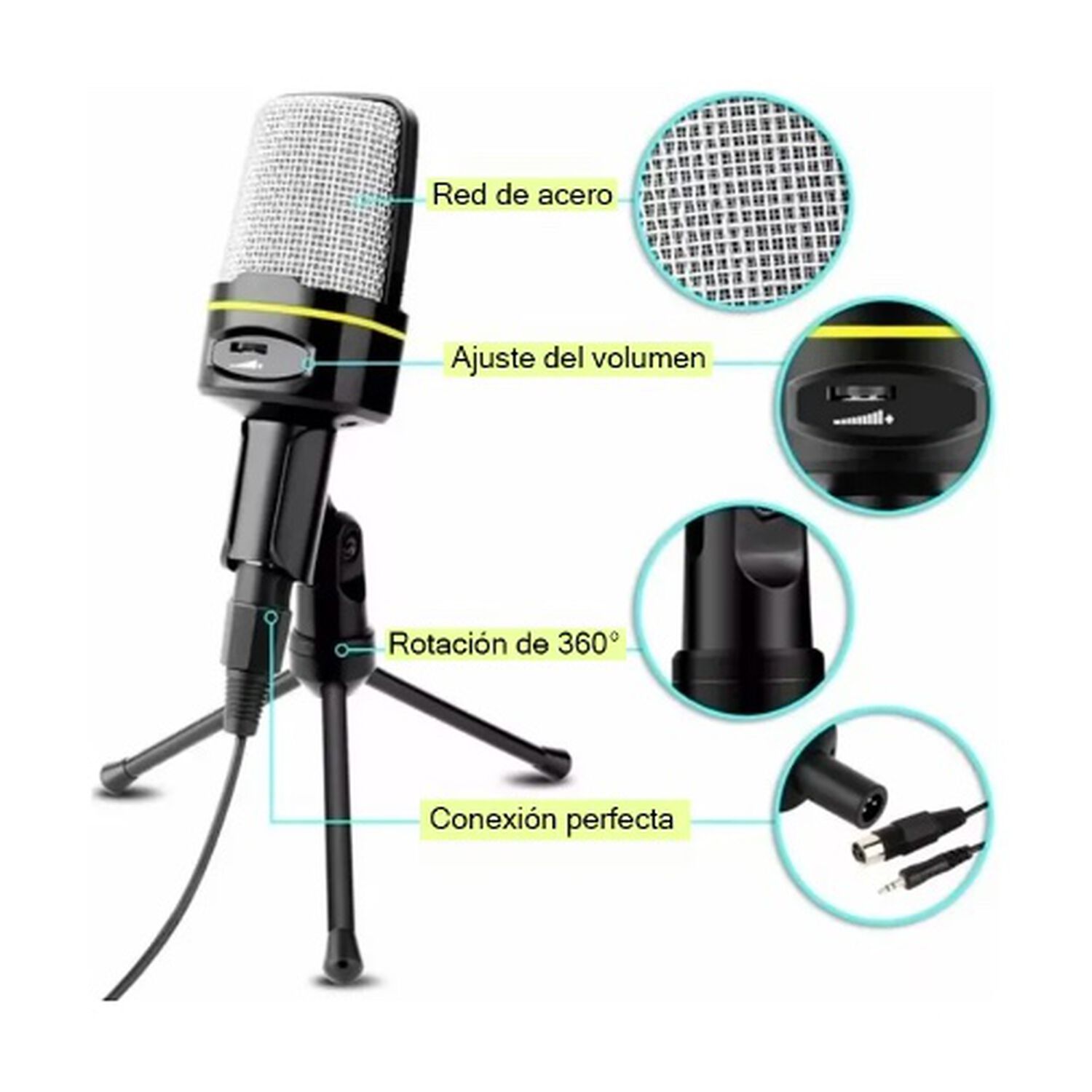 Micr&oacute;fono De Condensador Negro image number 3.0