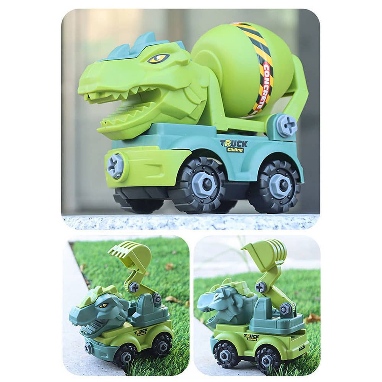 Set 4 Juguetes Camion Dinosaurios Rex Y Triceratops Surtidos image number 0.0