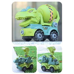 Set 4 Juguetes Camion Dinosaurios Rex Y Triceratops Surtidos