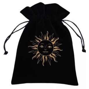 Bolsa De Terciopelo Negra Con Dise&ntilde;o De Sol