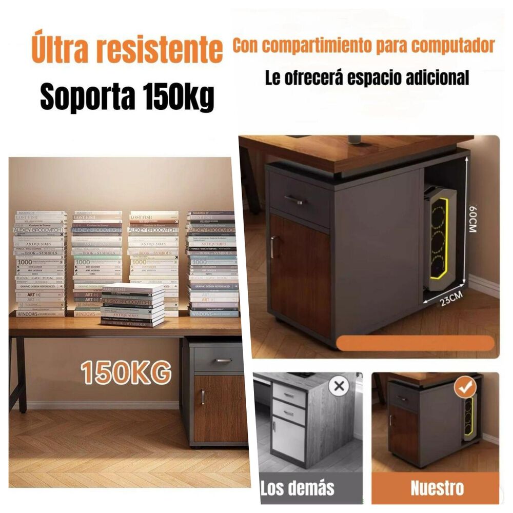 Escritorio 140cm Con Cajones Y Compartimiento Sky Lubabycas image number 5.0