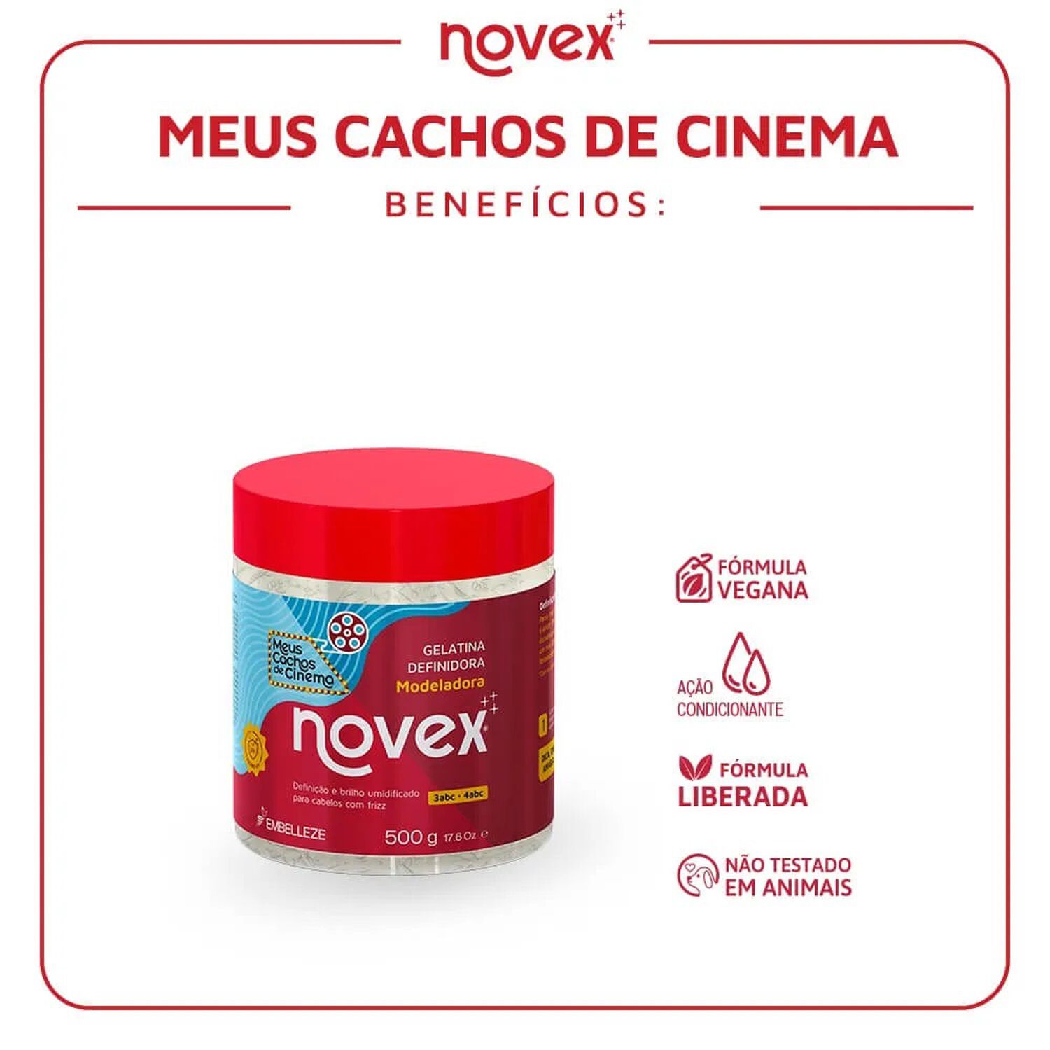 Gel Definidora Meus Cachos De Cinema 500g Novex image number 2.0