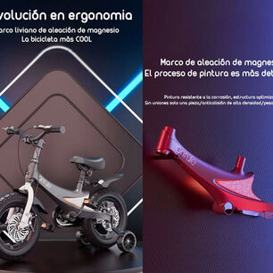 Bicicleta Infantil 5-8 A&ntilde;os Ni&ntilde;o Aro 16 Lubabycas Gris