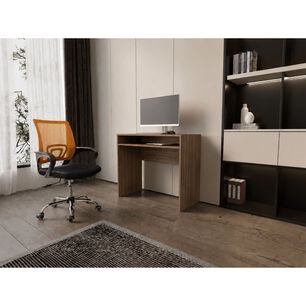 Combo Oficina New York 1 Escritorio Avellana + Silla Color Ergonomica Con Altura Ajustable