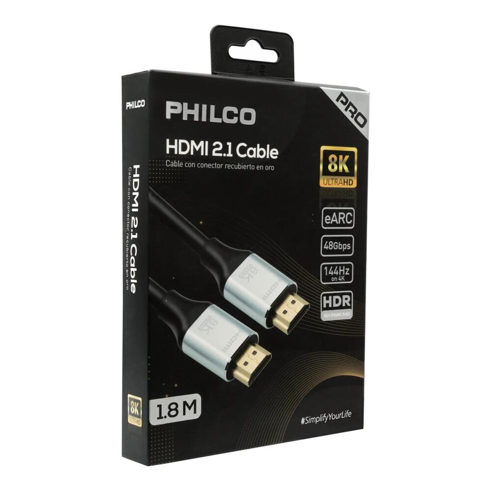 Cable Hdmi 2.1 8k 1800cm Blindado Negro image number 3.0