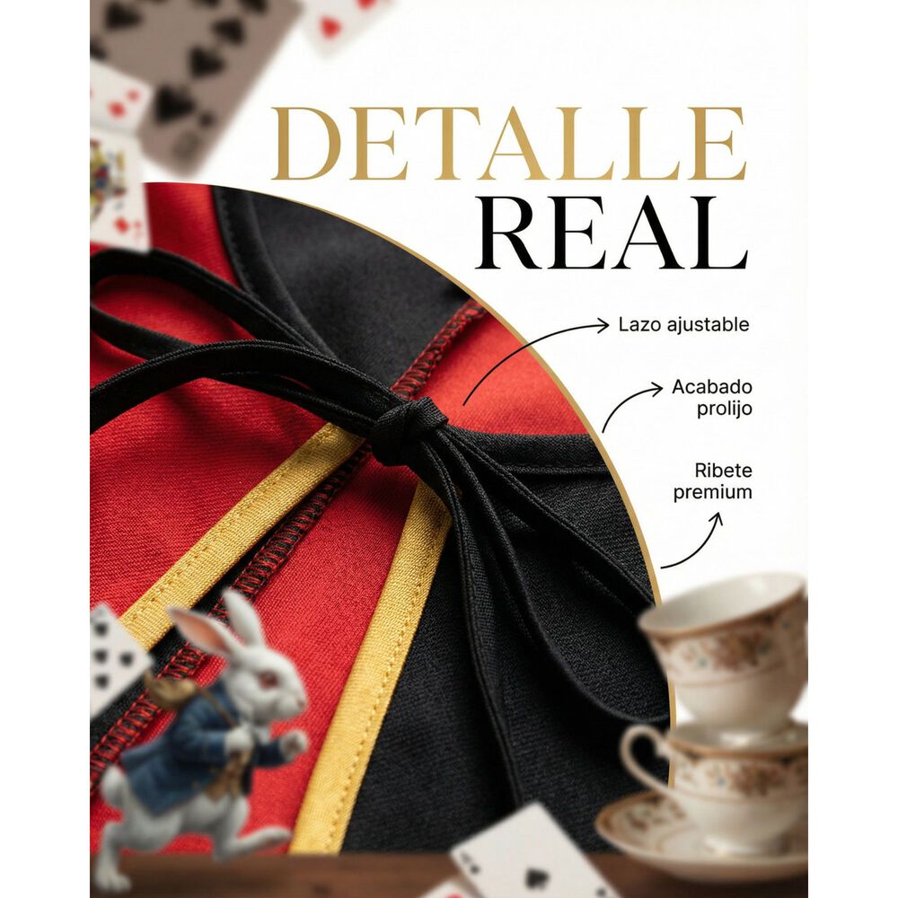 Disfraz T&uacute;nica Reina De Corazones Inspirada En Alicia En El Pa&iacute;s De Las Maravillas Para Cosplay Halloween Y Fiestas Tem&aacute;ticas image number 2.0