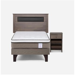 Cama Europea Rosen New Style 6 / 1 Plaza / Base Normal + Set De Maderas