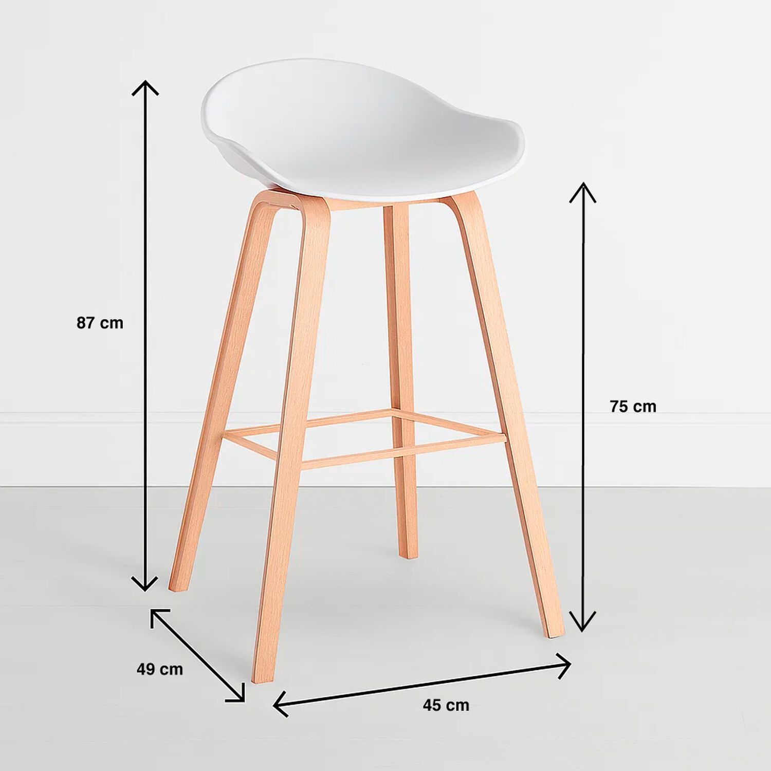 Pack De 4 Taburetes Nordic - Blanco image number 3.0