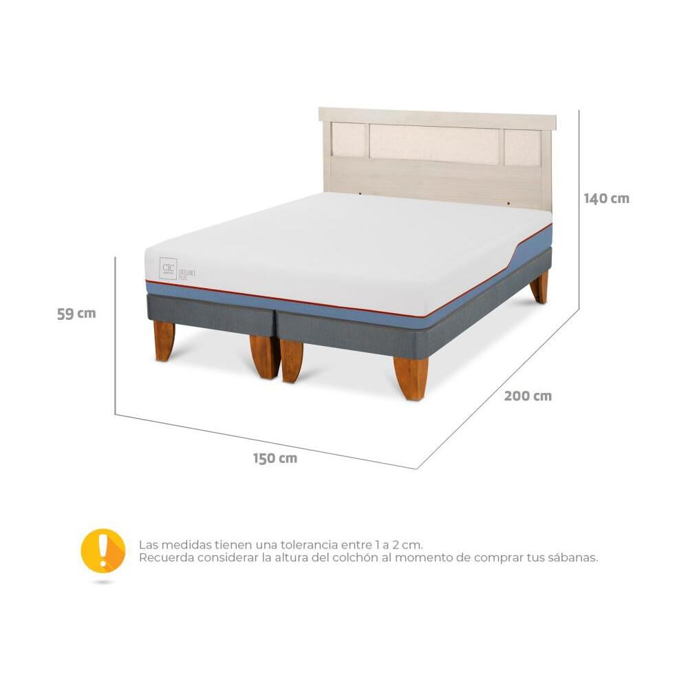 Cama Europea Cic Excellence Plus / 2 Plazas / Base Dividida + Respaldo image number 3.0