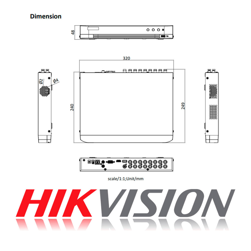 Dvr 16 Canales Turbo Hd Pentahibrido Hikvision Acusense 1u image number 6.0