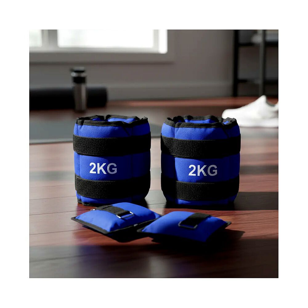 Pesas Tobilleras Mu&ntilde;ecas Ajustables 2kg Fitness Ejercicio image number 4.0