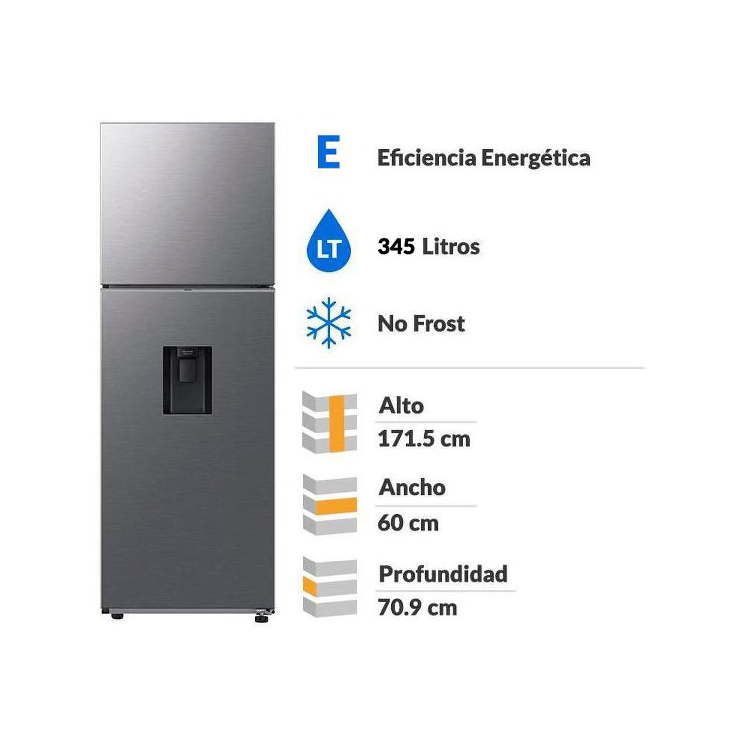 Refrigerador Top Freezer Samsung RT35CG5540S9ZS Space Max / No Frost / 345 Litros / E image number 1.0