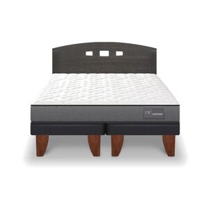 Cama Europea Cic Anatomic / 2 Plazas / Base Dividida + Respaldo + Pack de Almohadas Cic Fibra