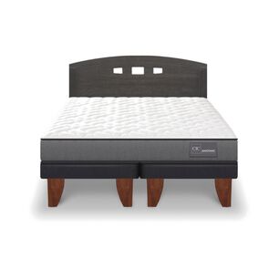 Cama Europea Cic Anatomic / 2 Plazas / Base Dividida + Respaldo + Pack de Almohadas Cic Fibra