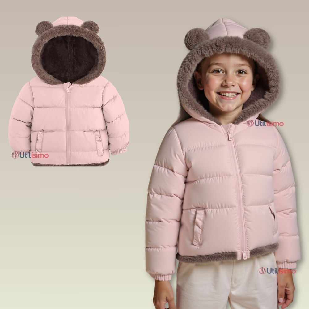 Parka Con Capucha Manga Larga Unicolor Ni&ntilde;a Jump Kids Pink image number 0.0