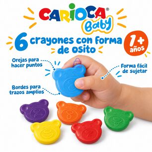 Crayones Carioca Baby Teddy 6 Colores Beb&eacute;s - Ps
