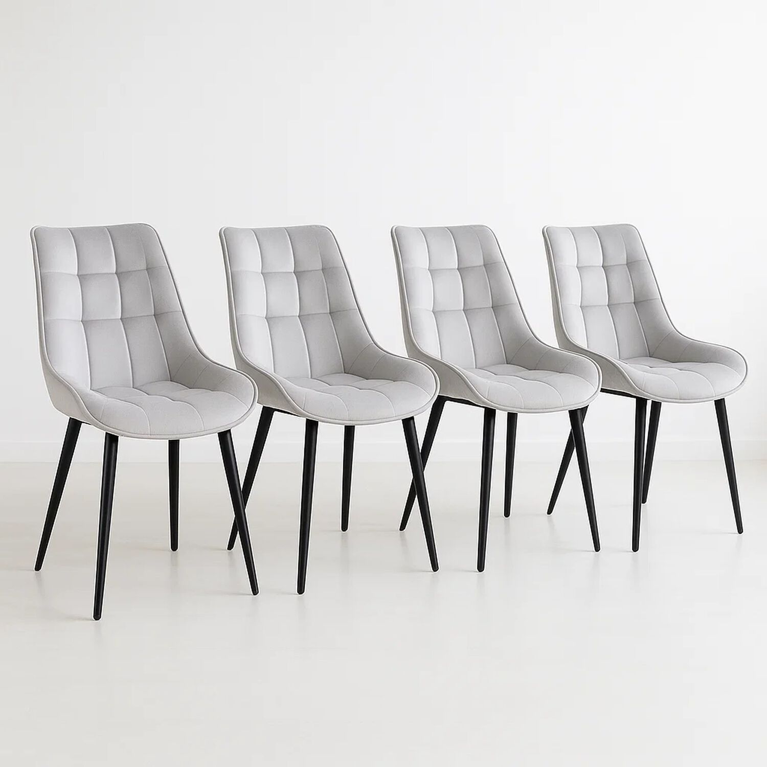 Pack De 4 Sillas De Comedor Macron Acolchada Terciopelo - Gris image number 0.0