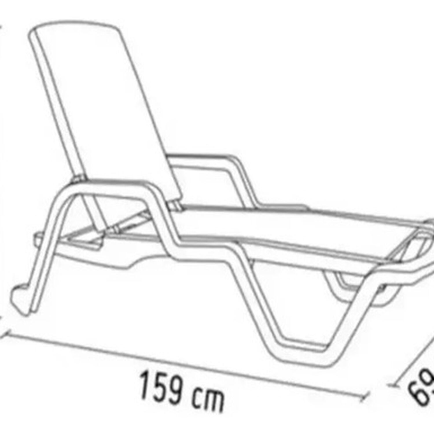 Reposera Camastro Reclinable De Resina Modelo Cabo Blanco Marca Reyplast Color Blanco image number 7.0