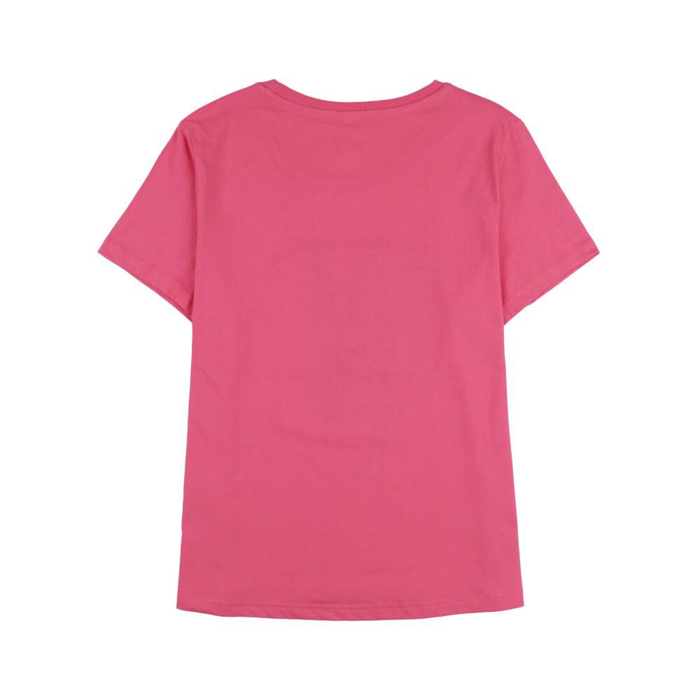 Polera Lisa Con Estampado Frontal Manga Corta Cuello Redondo Mujer Geeps image number 1.0