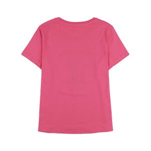 Polera Lisa Con Estampado Frontal Manga Corta Cuello Redondo Mujer Geeps
